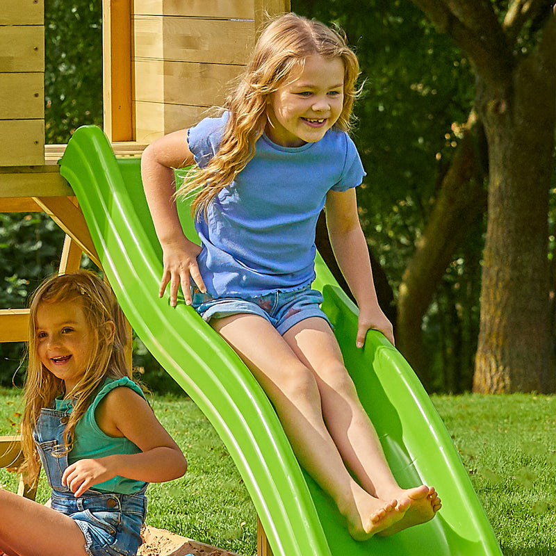 Treehouse Wooden Play Tower, with Wavy Slide, Wooden Balcony & Panel Kit - FSC<sup>&reg;</sup> certified