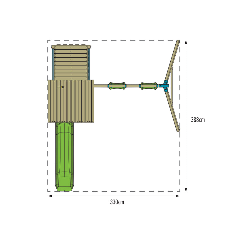 TP Skywood Wooden Play Tower with Ripple Slide, Sky Deck & Double Swing Arm - FSC<sup>&reg;</sup> certified