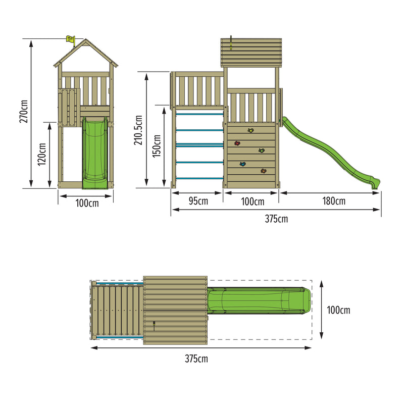 TP Skywood Wooden Play Tower with Ripple Slide & Sky Deck - FSC<sup>&reg;</sup> certified