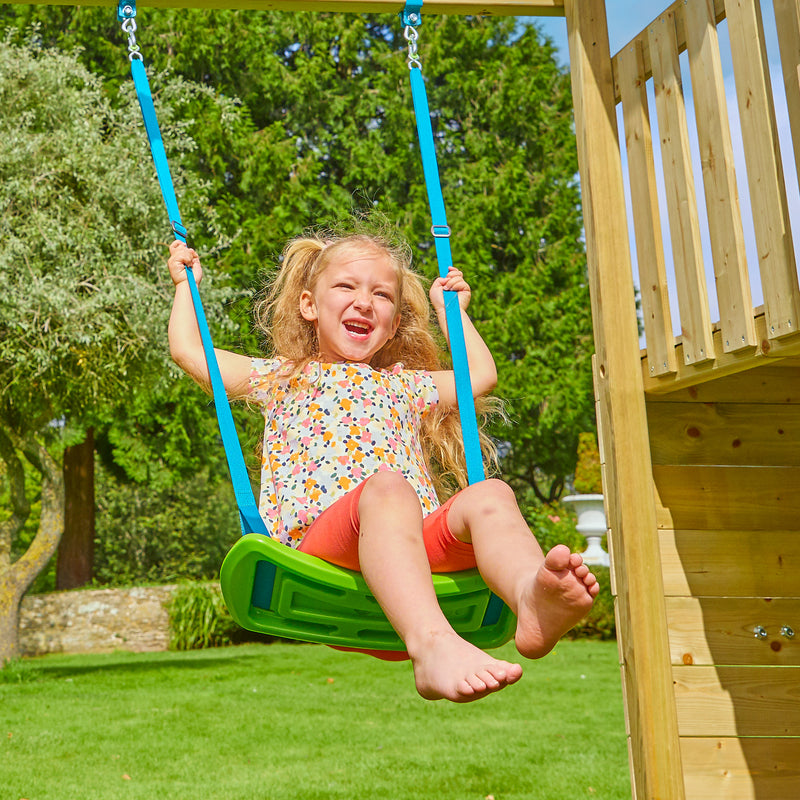 TP Skywood Wooden Play Tower with Ripple Slide & Double Swing Arm - FSC<sup>&reg;</sup> certified