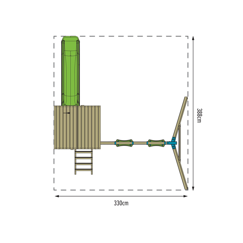 TP Skywood Wooden Play Tower with Ripple Slide & Double Swing Arm - FSC<sup>&reg;</sup> certified