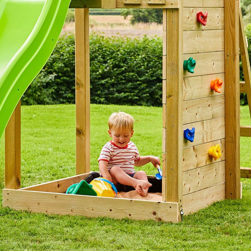 TP Skywood Wooden Play Tower with Ripple Slide, Monkey Bars & Double Swing Arm - FSC<sup>&reg;</sup> certified