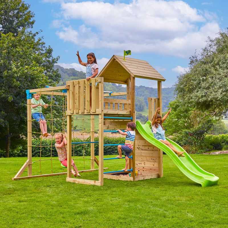 TP Skywood Wooden Play Tower with Ripple Slide, Sky Deck, Skyline & Flying Fox Add On - FSC<sup>&reg;</sup> certified