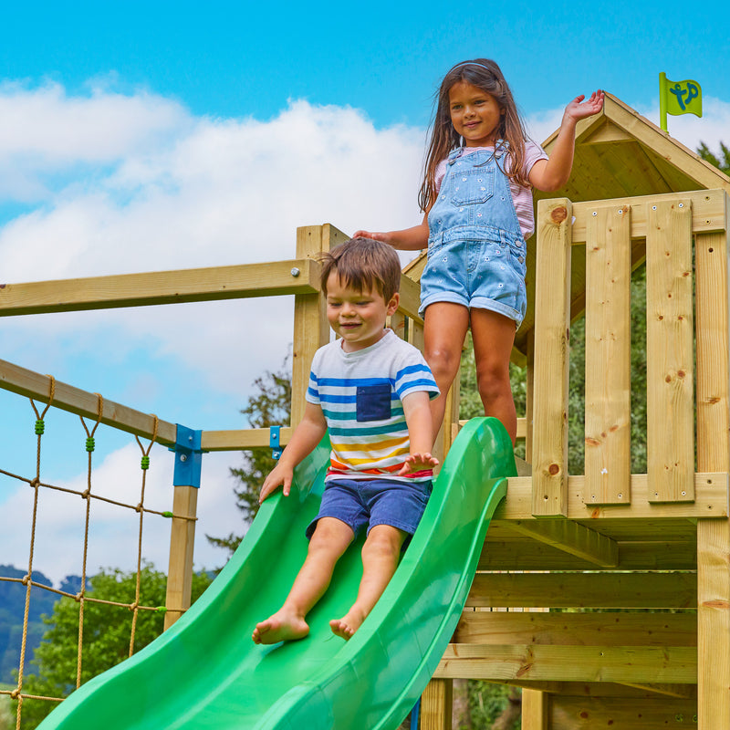 TP Skywood Wooden Play Tower with Super Wavy Slide, Sky Deck, Monkey Bars & Skyline with Rapide Swing Seat - FSC<sup>&reg;</sup> certified