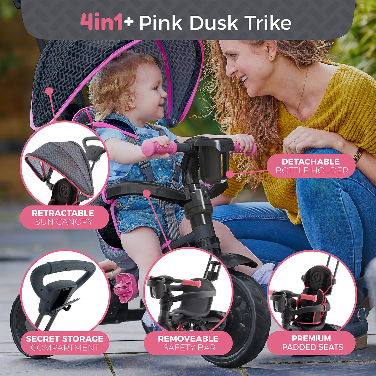 smart trike 4 in 1 pink