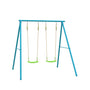 Double Metal Swing Set with Roped Rapide Seats