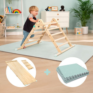 TP Active-Tots Pikler Style Wooden Climbing Triangle, Slide & Soft Play Mats - FSC® certified