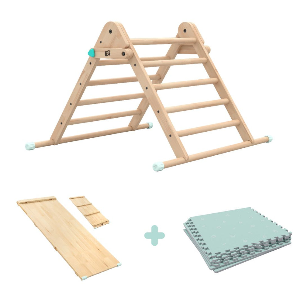 TP Active-Tots Pikler Style Wooden Climbing Triangle, Slide & Soft Play Mats - FSC® certified