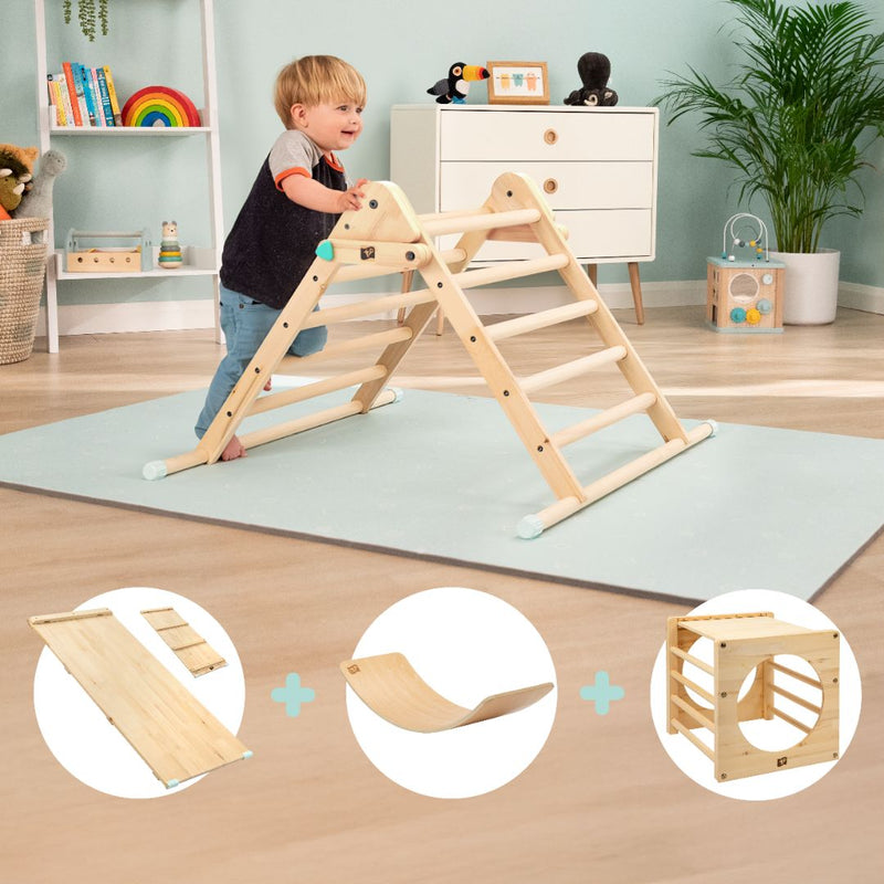 Active-Tots Pikler Style Climbing Triangle, Bridge, Climbing Cube & Balance Board - FSC® certified