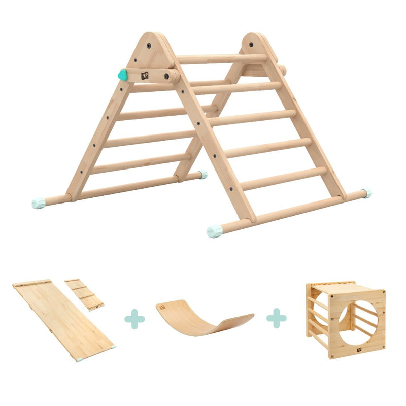 Active-Tots Pikler Style Climbing Triangle, Bridge, Climbing Cube & Balance Board - FSC® certified