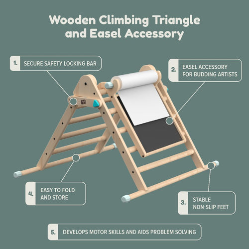 TP Active-Tots Pikler Style Wooden Climbing Triangle With Wooden Play Easel - FSC® certified