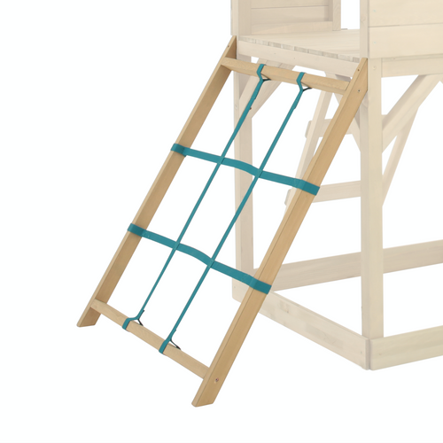 Treehouse Wooden Play Tower, with Wavy Slide & Cargo Net - FSC® certified