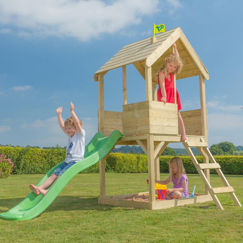 TP Wooden Playhouse With 6ft Slide