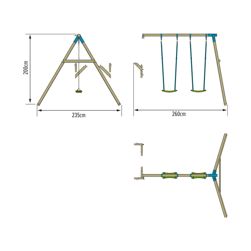 TP Skywood Wooden Double Swing Arm - FSC® certified