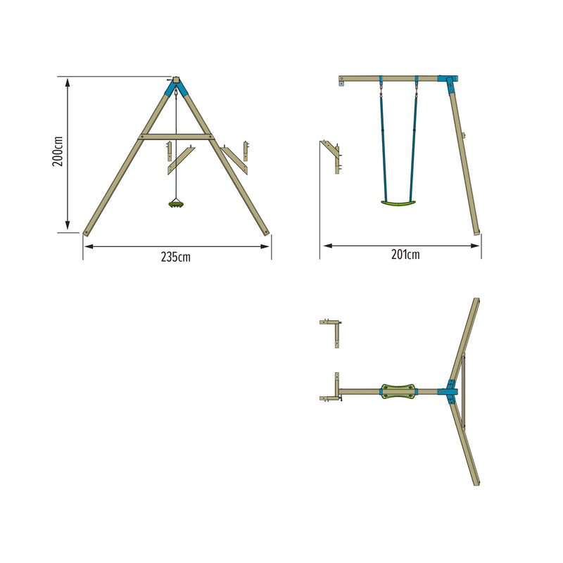 TP Skywood Wooden Single Swing Arm - FSC® certified