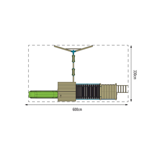 TP Skywood Wooden Play Tower with Ripple Slide, Sky Bridge, Mini Tower & Double Swing Arm - FSC® certified