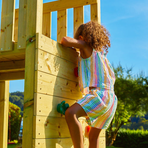 TP Skywood Wooden Play Tower with Ripple Slide, Monkey Bars & Double Swing Arm - FSC® certified