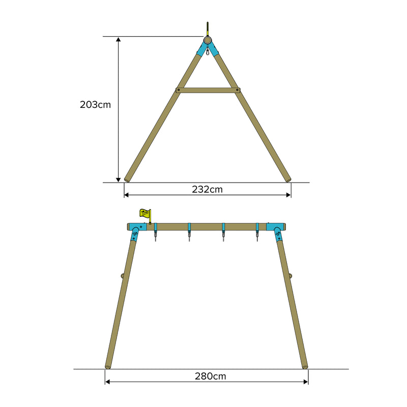 Double Compact Knightswood Swing with Rapide Swing & Button Seat - FSC® certified