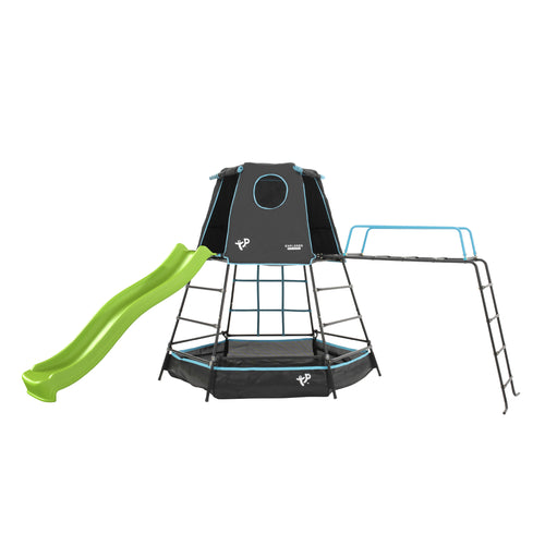 TP Explorer Metal Climbing Frame Set with Ripple Slide and Jungle Run Black Edition