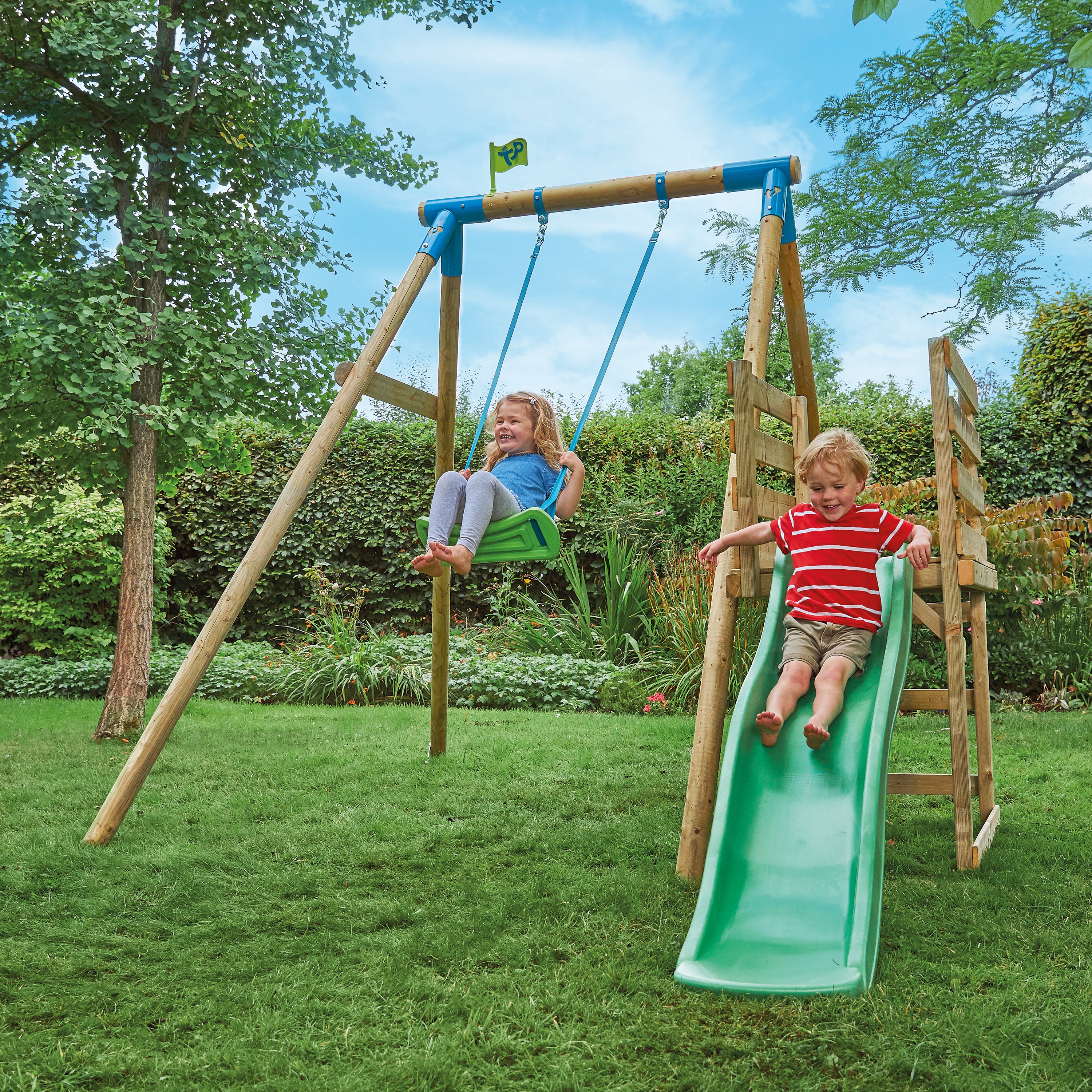 Compact swing and sales slide set