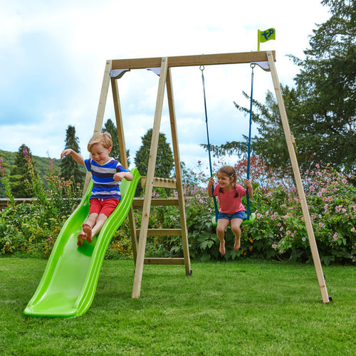 TP Forest Multiplay Single Wooden Swing & Slide Set - FSC® certified