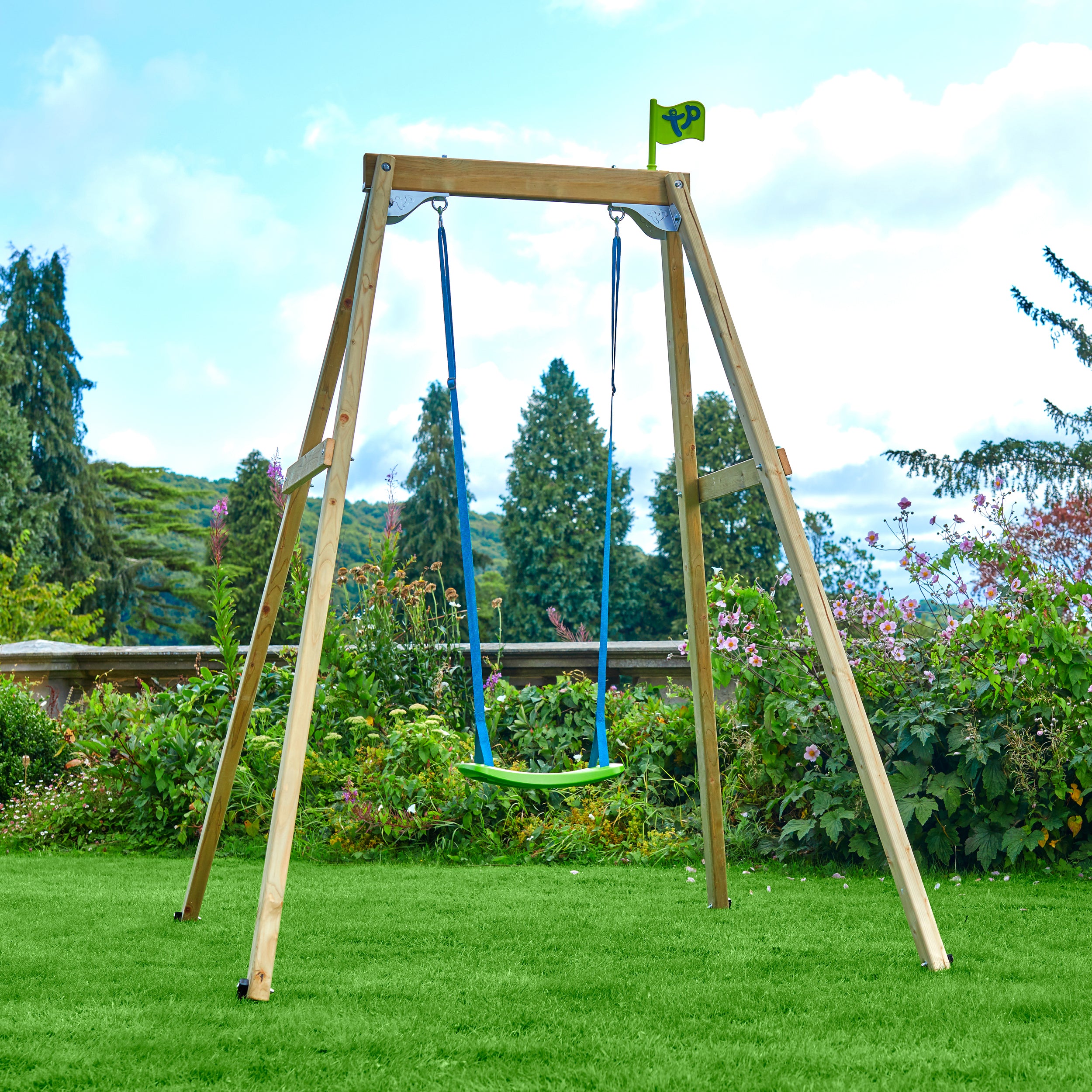 Wooden single store swing set frame