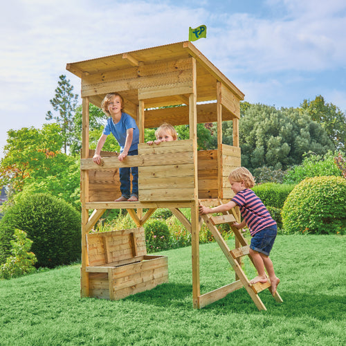 TP Treetops Wooden Tower Playhouse with Toy Box - FSC® certified