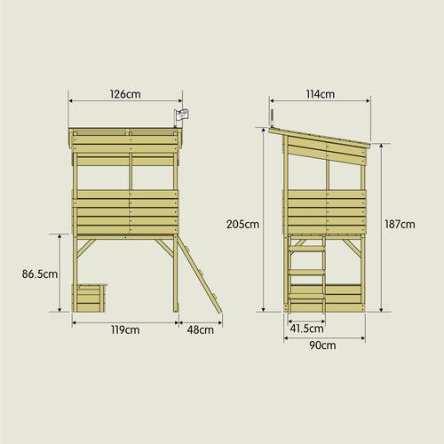 TP Treetops Wooden Tower Playhouse with Toy Box - FSC® certified