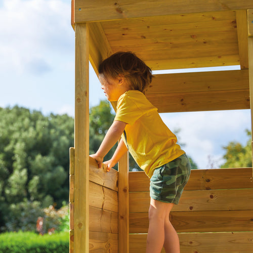 TP Treetops Wooden Tower Playhouse with Toy Box and Slide - FSC® certified